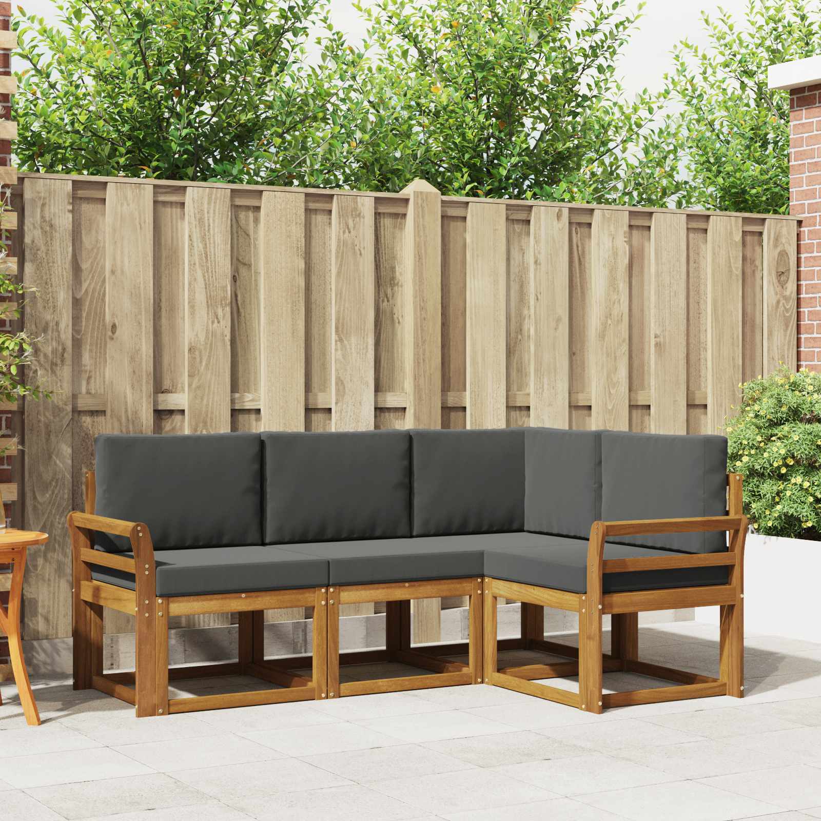 Set vanjskih sofa s jastukom 4 pcs Prirodna i antracit