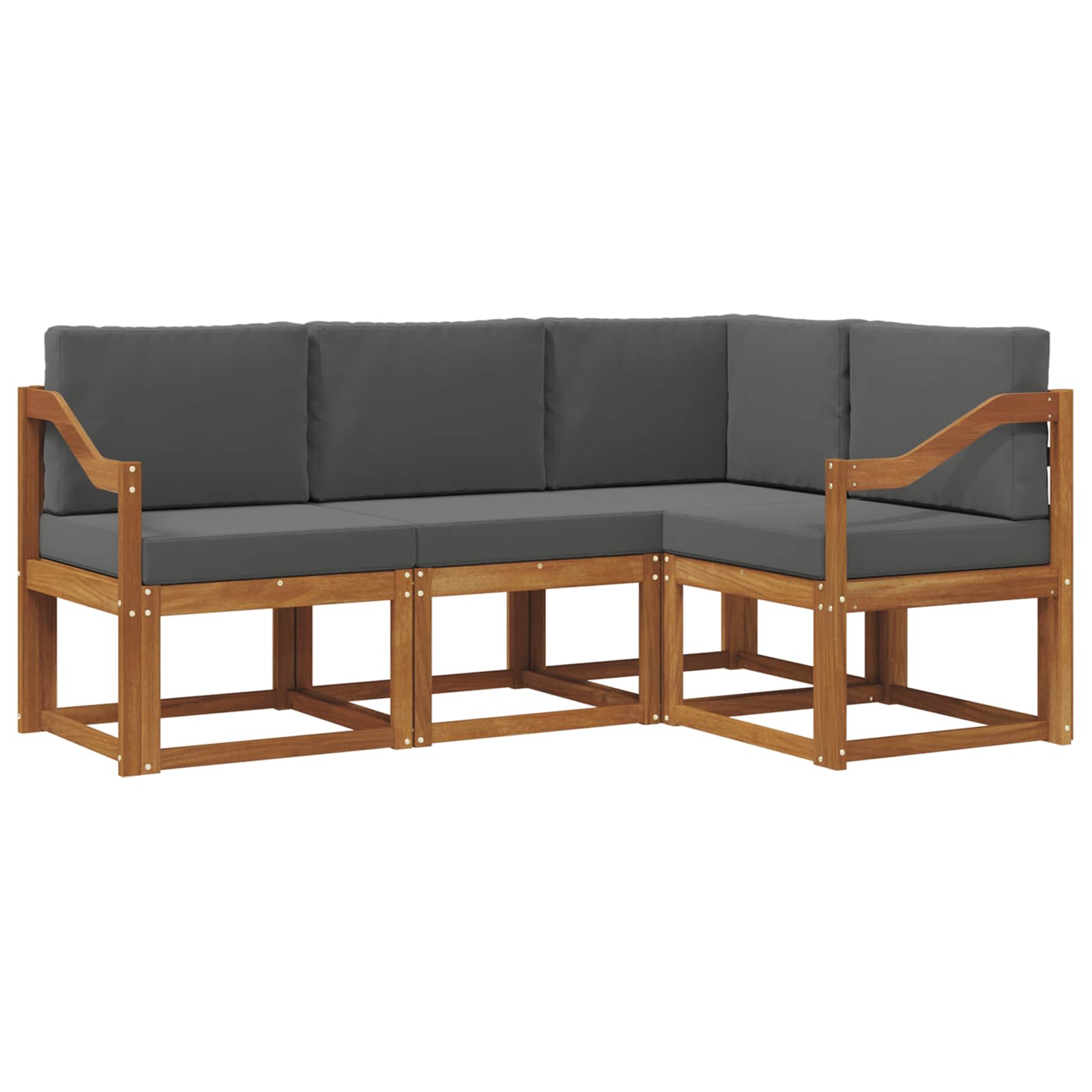 Set vanjskih sofa s jastukom 4 pcs Prirodna i antracit