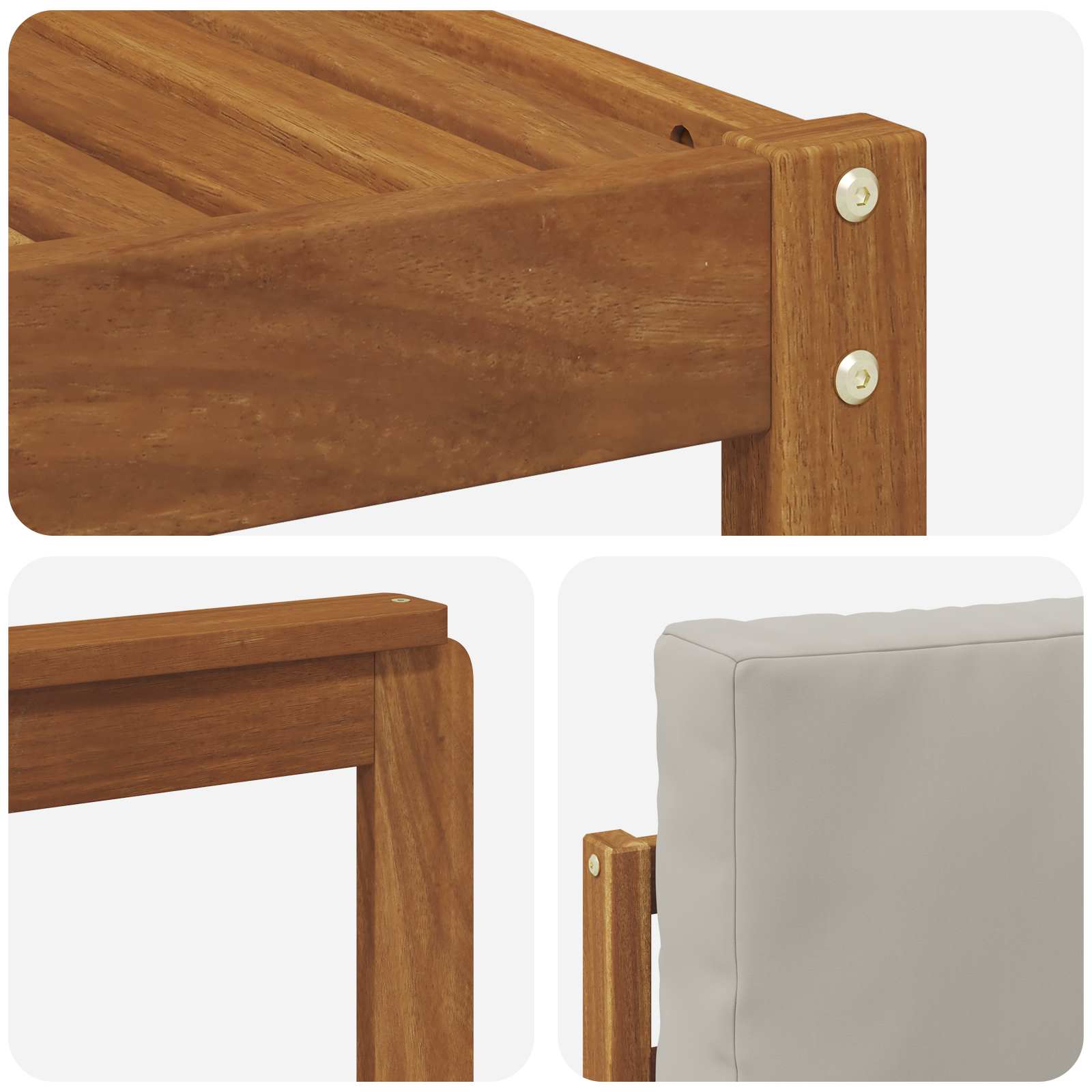 Set vanjskih sofa s jastukom 5 pcs Prirodna i svijetlo siva