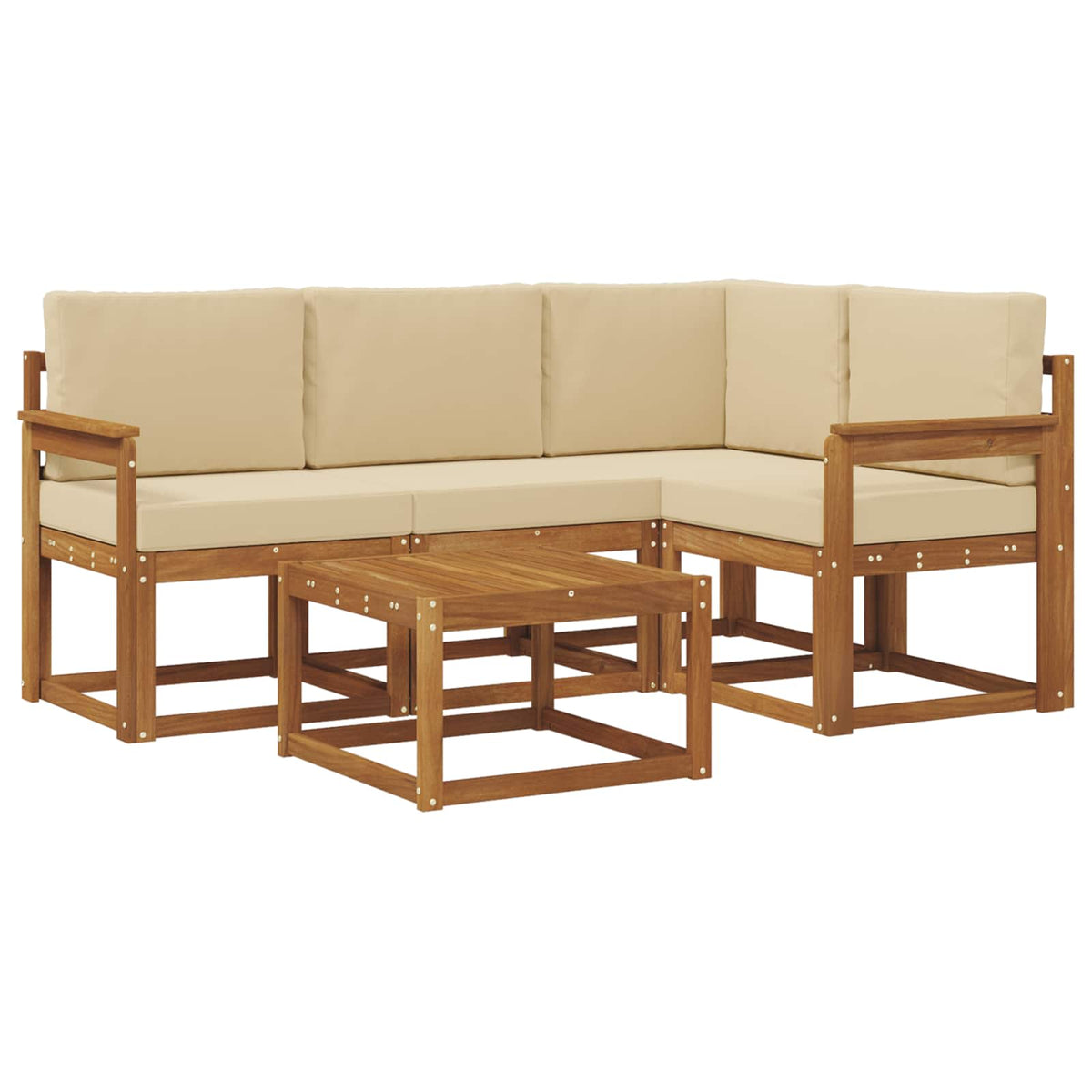 Set vanjskih sofa 5 kom. Prirodna i bež