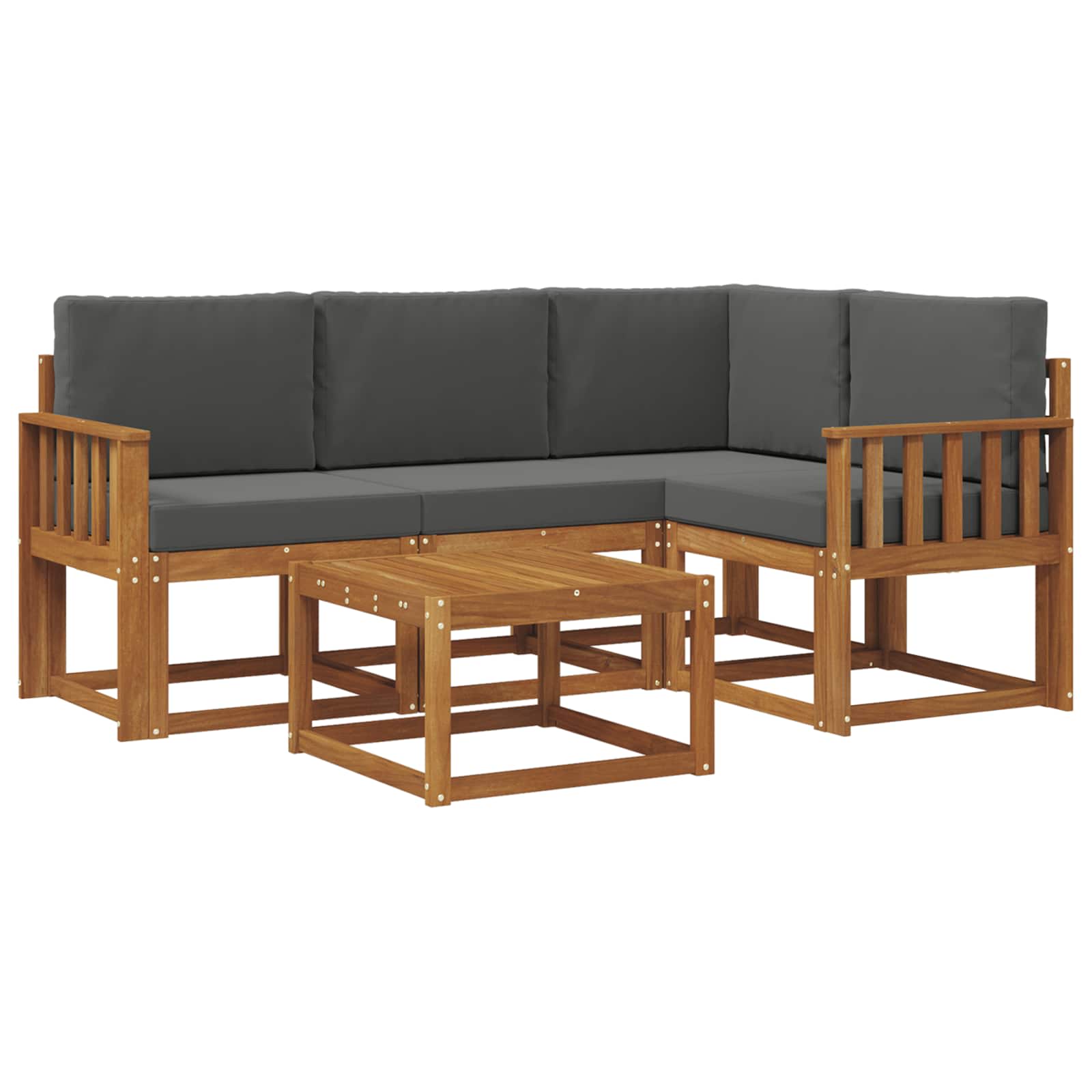 Set vanjskih sofa s jastukom 5 pcs Prirodna i antracit
