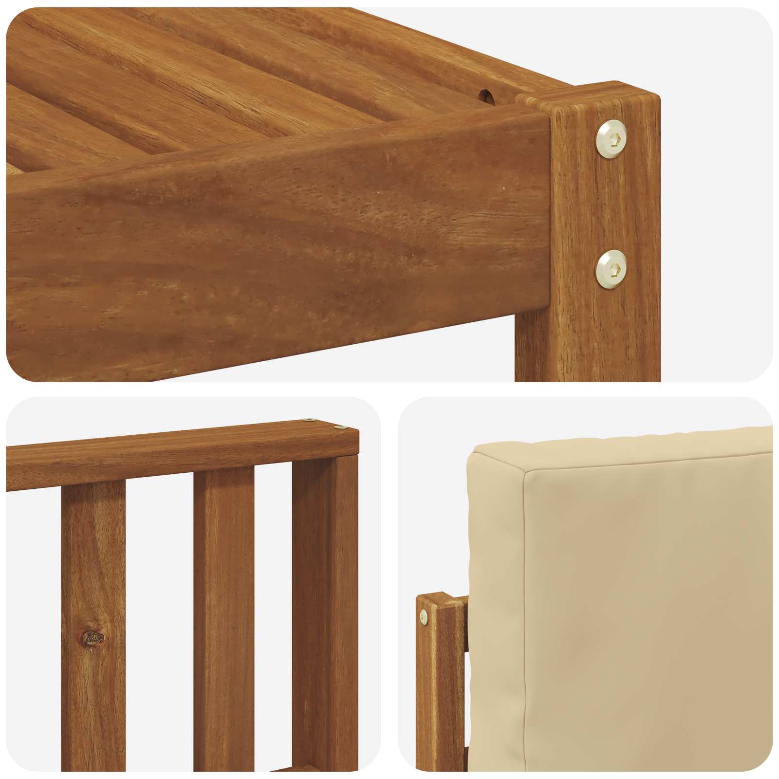 Set vanjskih sofa s jastukom 5 pcs Prirodna i bež