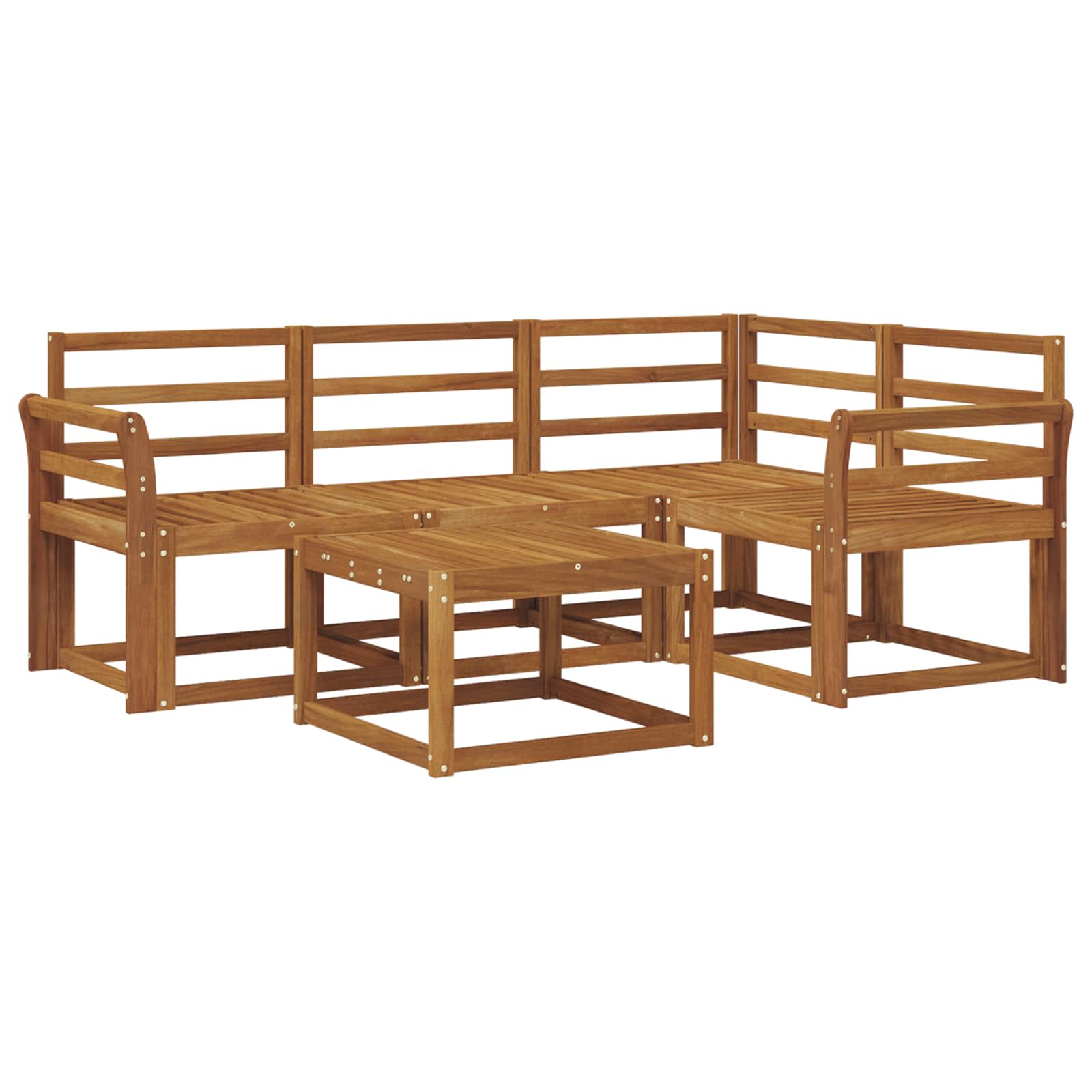 Set vanjskih sofa 5 pcs Prirodna Čvrsto drvo akacije