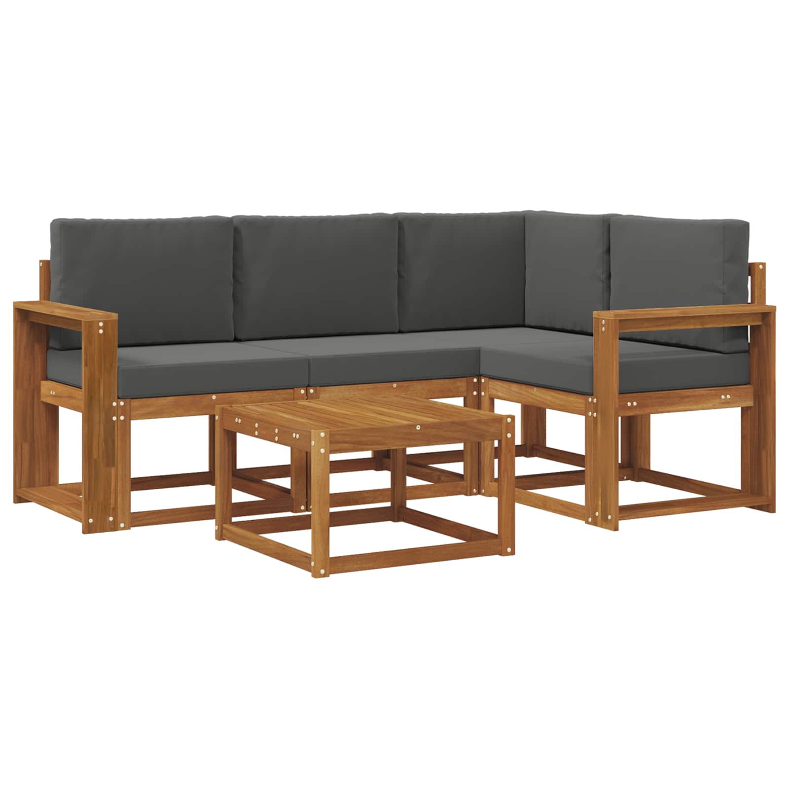 Set vanjskih sofa s jastukom 5 pcs Prirodna i antracit