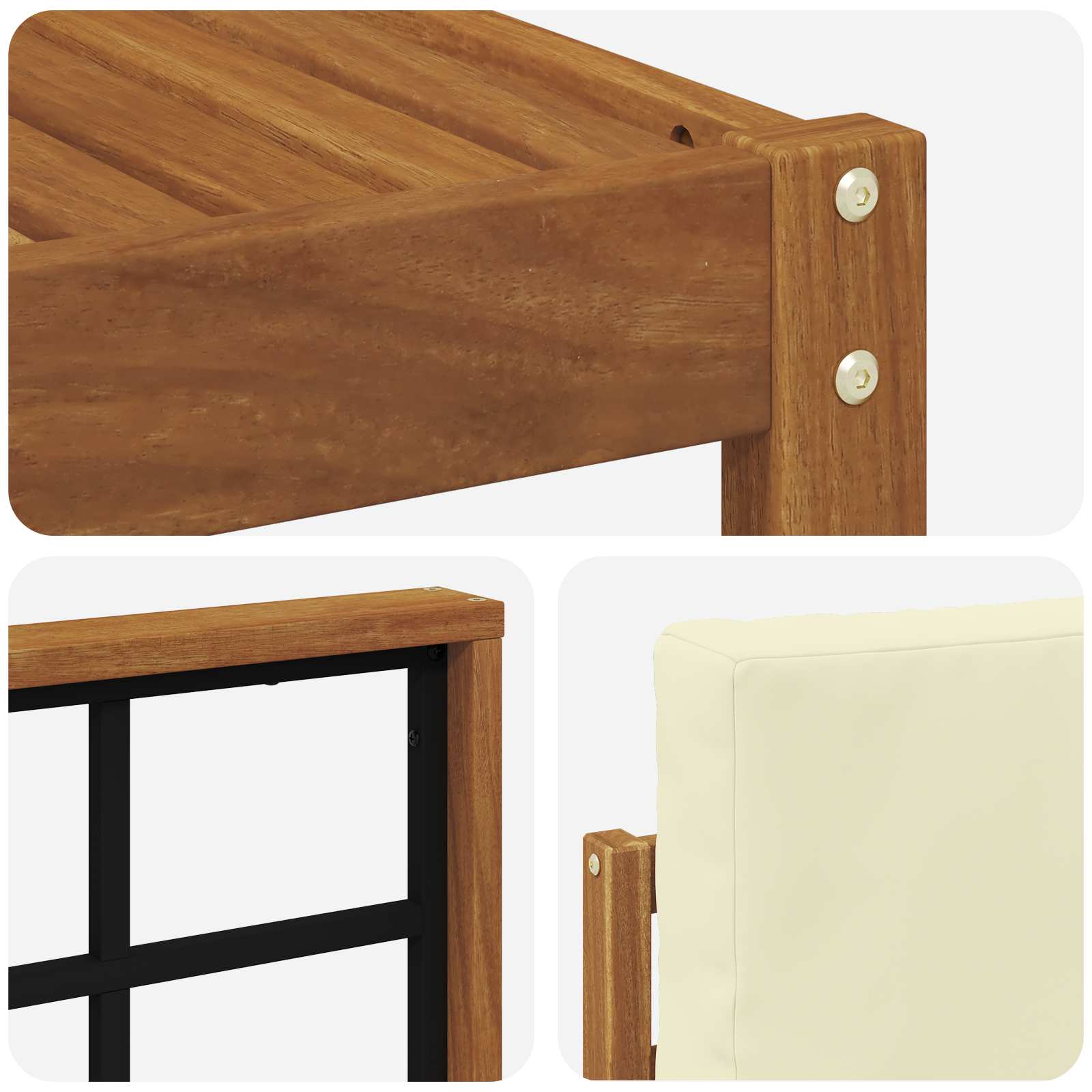 Set vanjskih sofa s jastukom 5 pcs Prirodna i krem