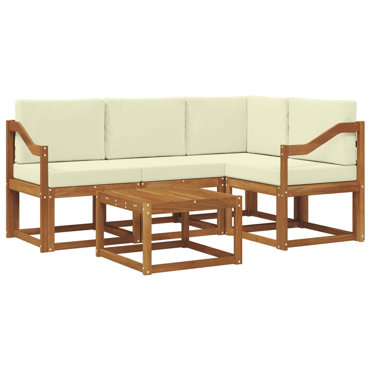 Set vanjskih sofa 5 kom. Prirodna i krem