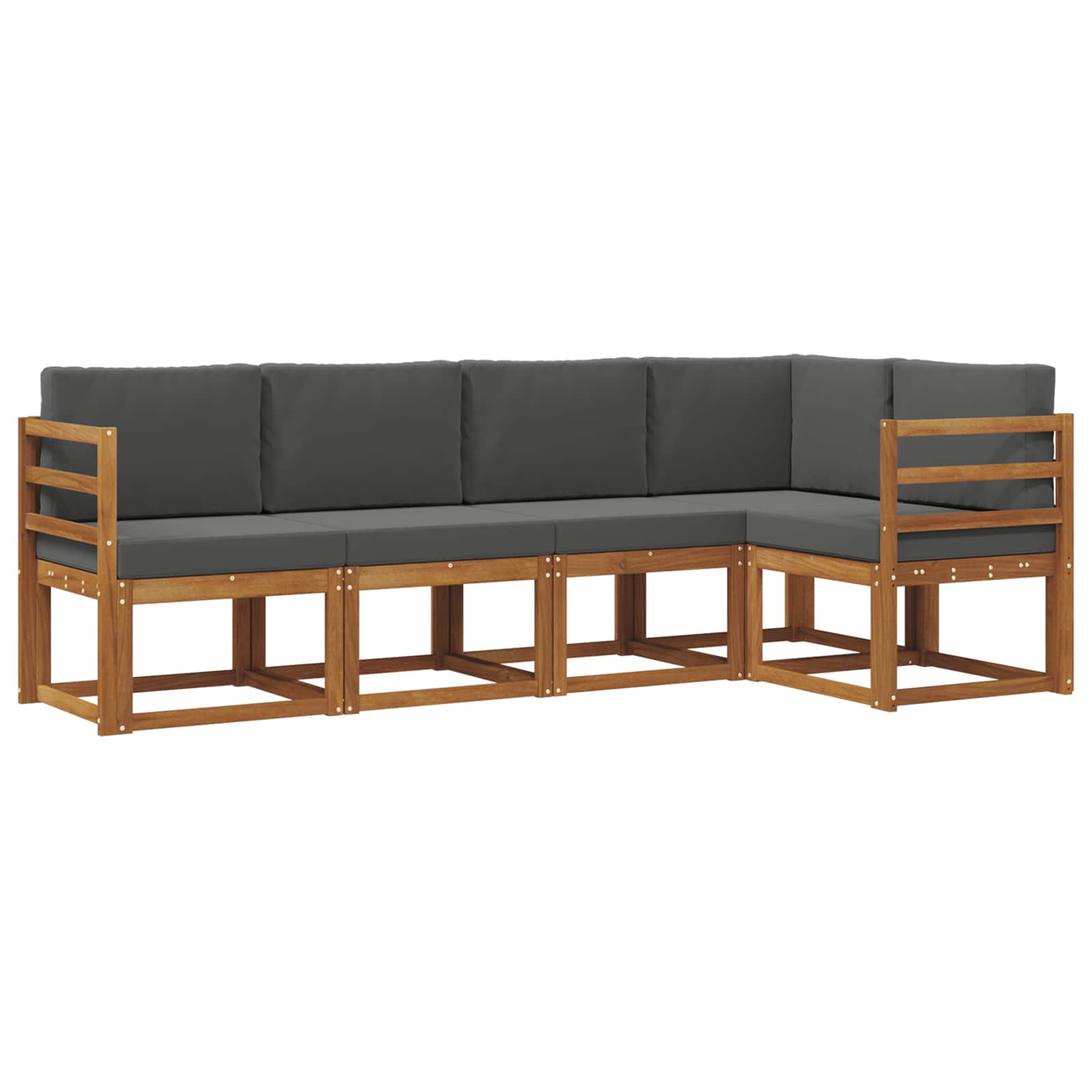 Set vanjskih sofa s jastukom 5 pcs Prirodna i antracit