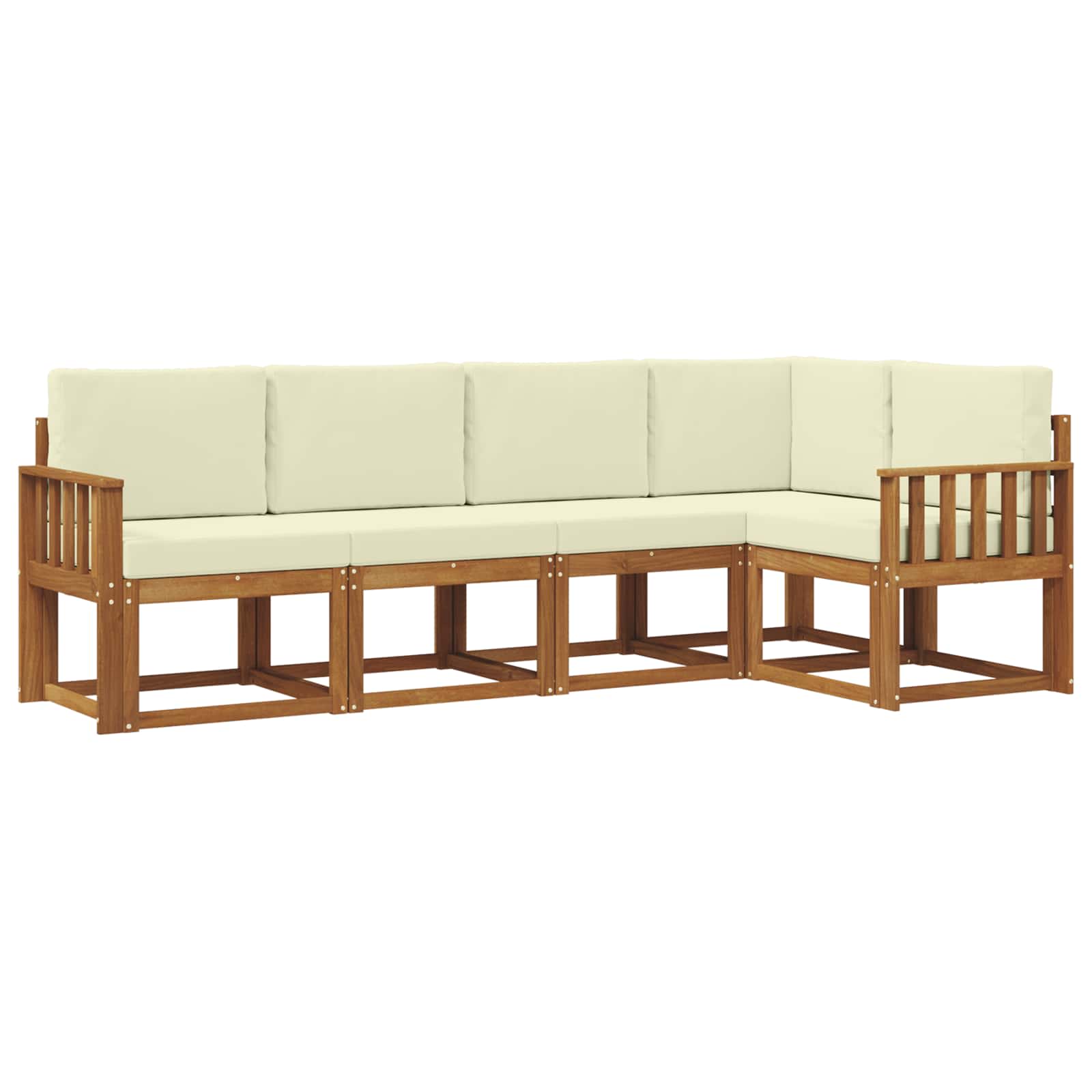 Set vanjskih sofa s jastukom 5 pcs Prirodna i krem