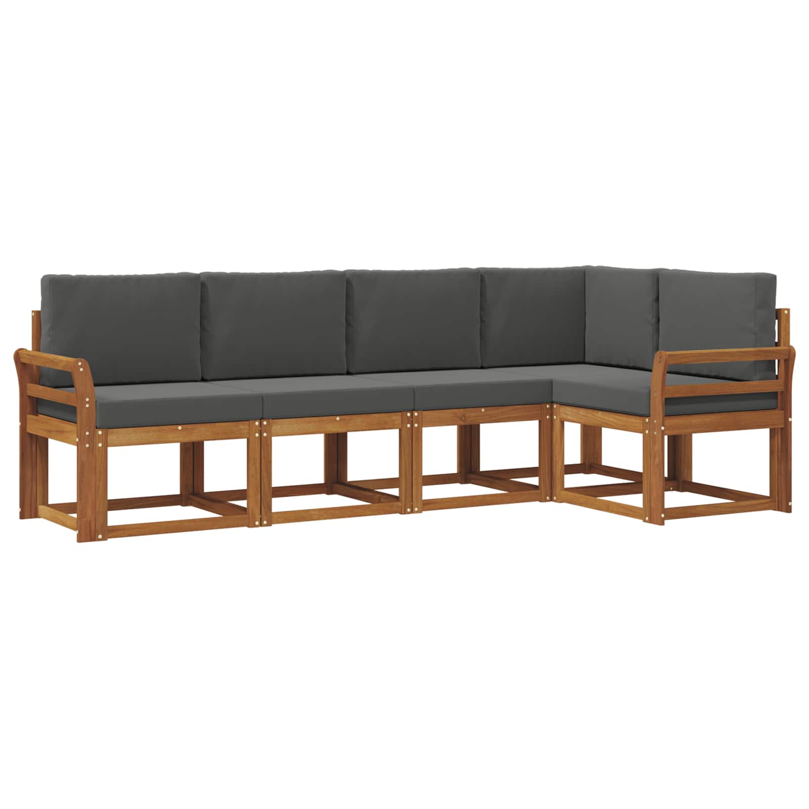 Set vanjskih sofa s jastukom 5 pcs Prirodna i antracit