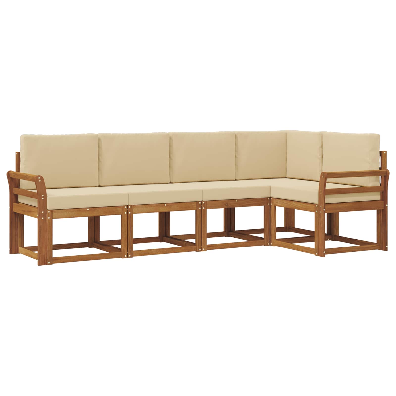 Set vanjskih sofa s jastukom 5 pcs Prirodna i bež
