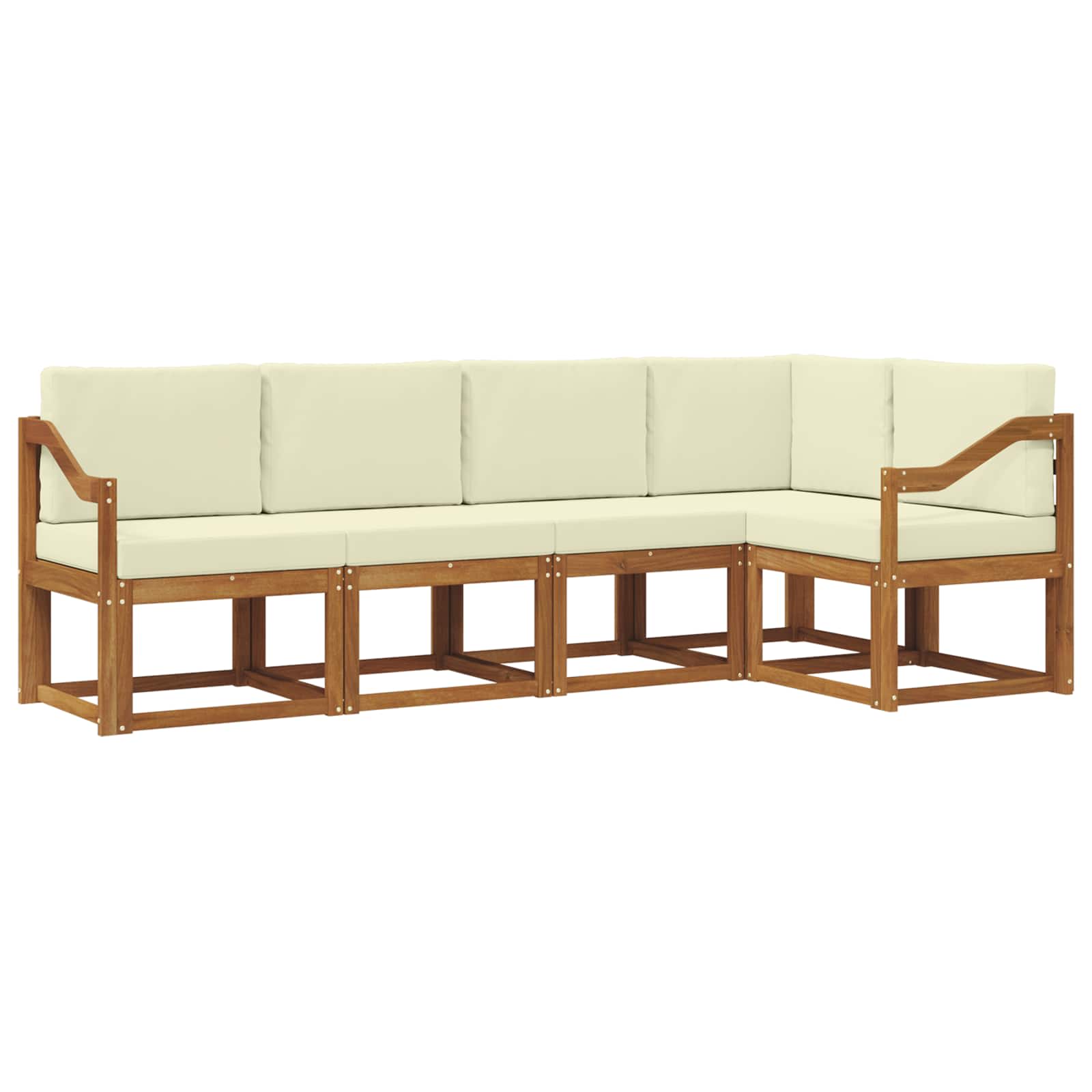 Set vanjskih sofa s jastukom 5 pcs Prirodna i krem