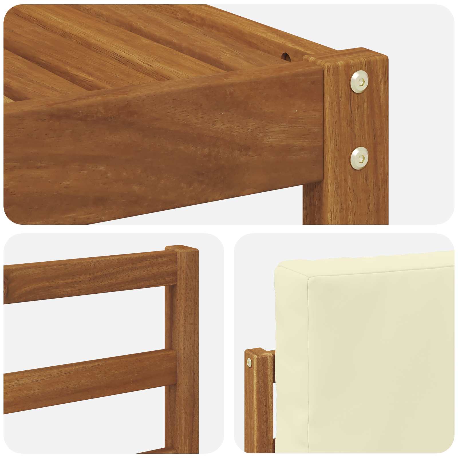 Set vanjskih sofa s jastukom 6 pcs Prirodna i krem