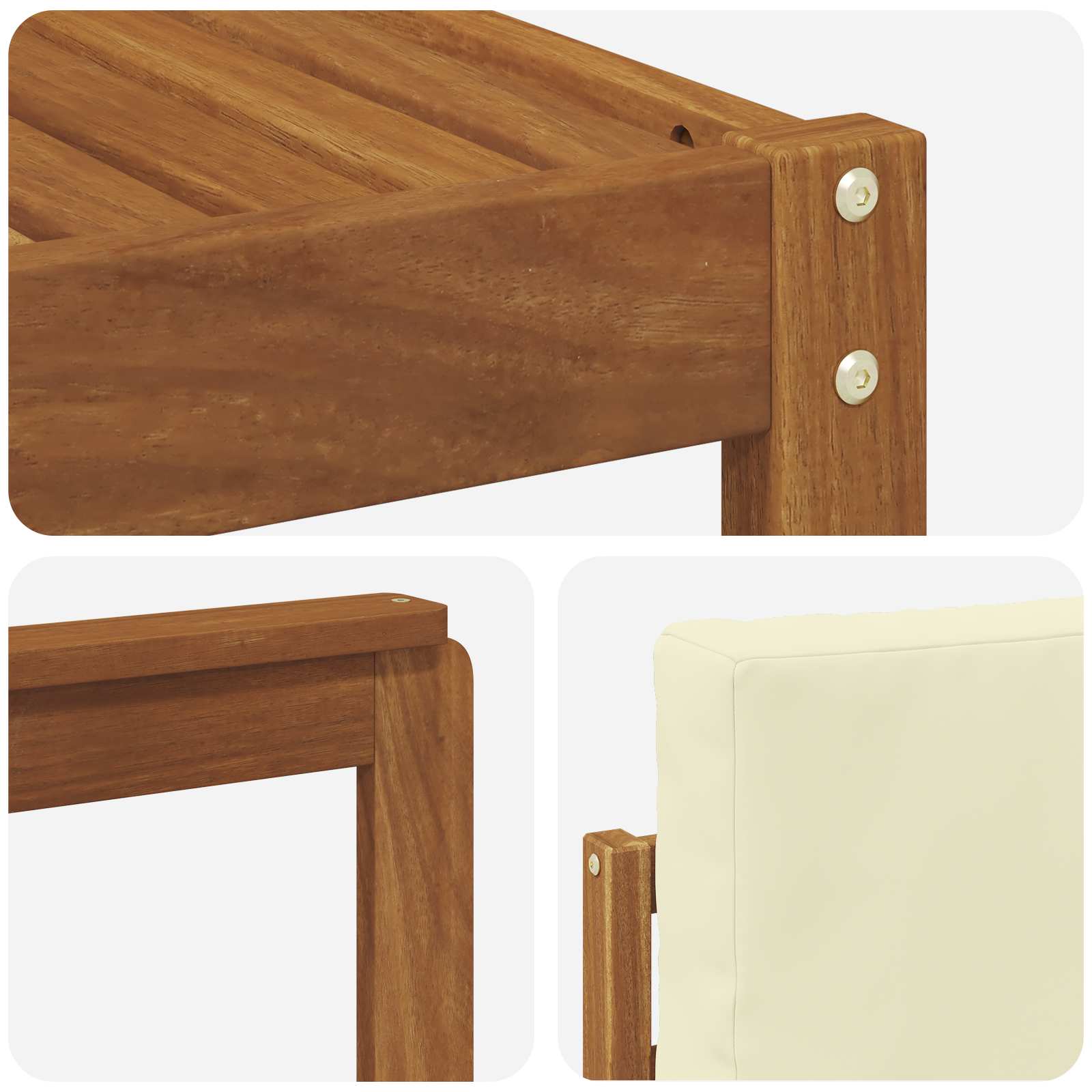 Set vanjskih sofa 6 kom. Prirodna i krem
