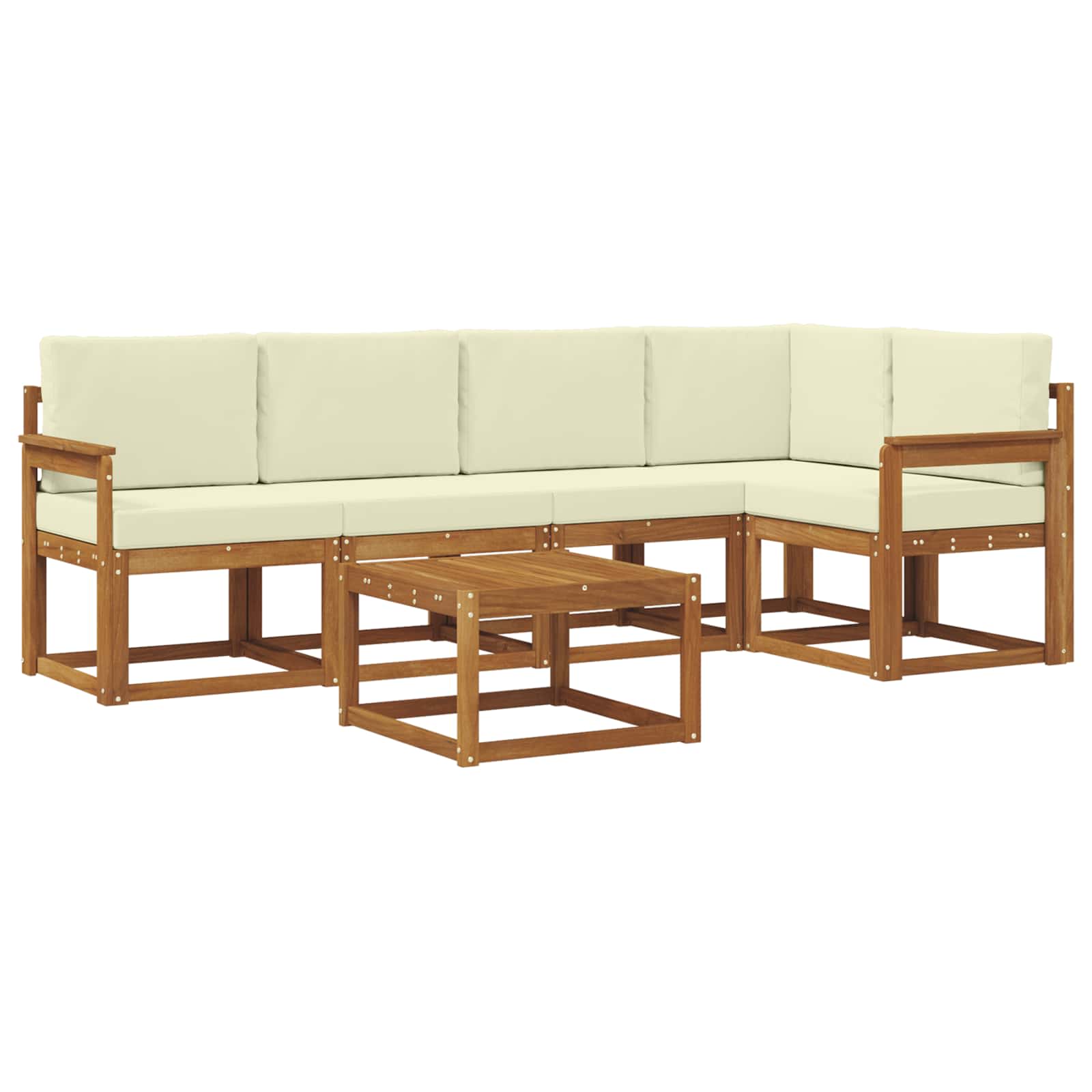 Set vanjskih sofa 6 kom. Prirodna i krem