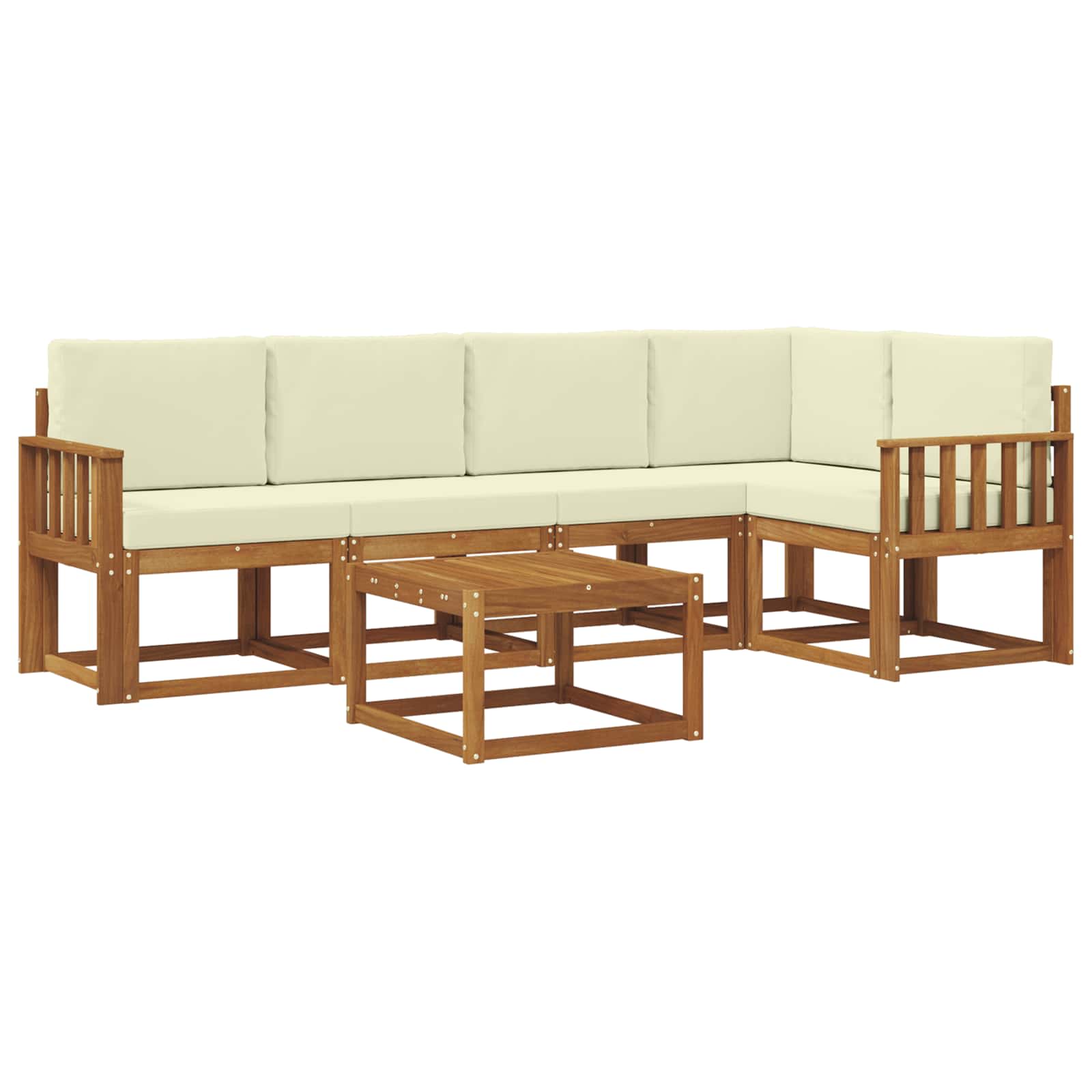 Set vanjskih sofa s jastukom 6 pcs Prirodna i krem