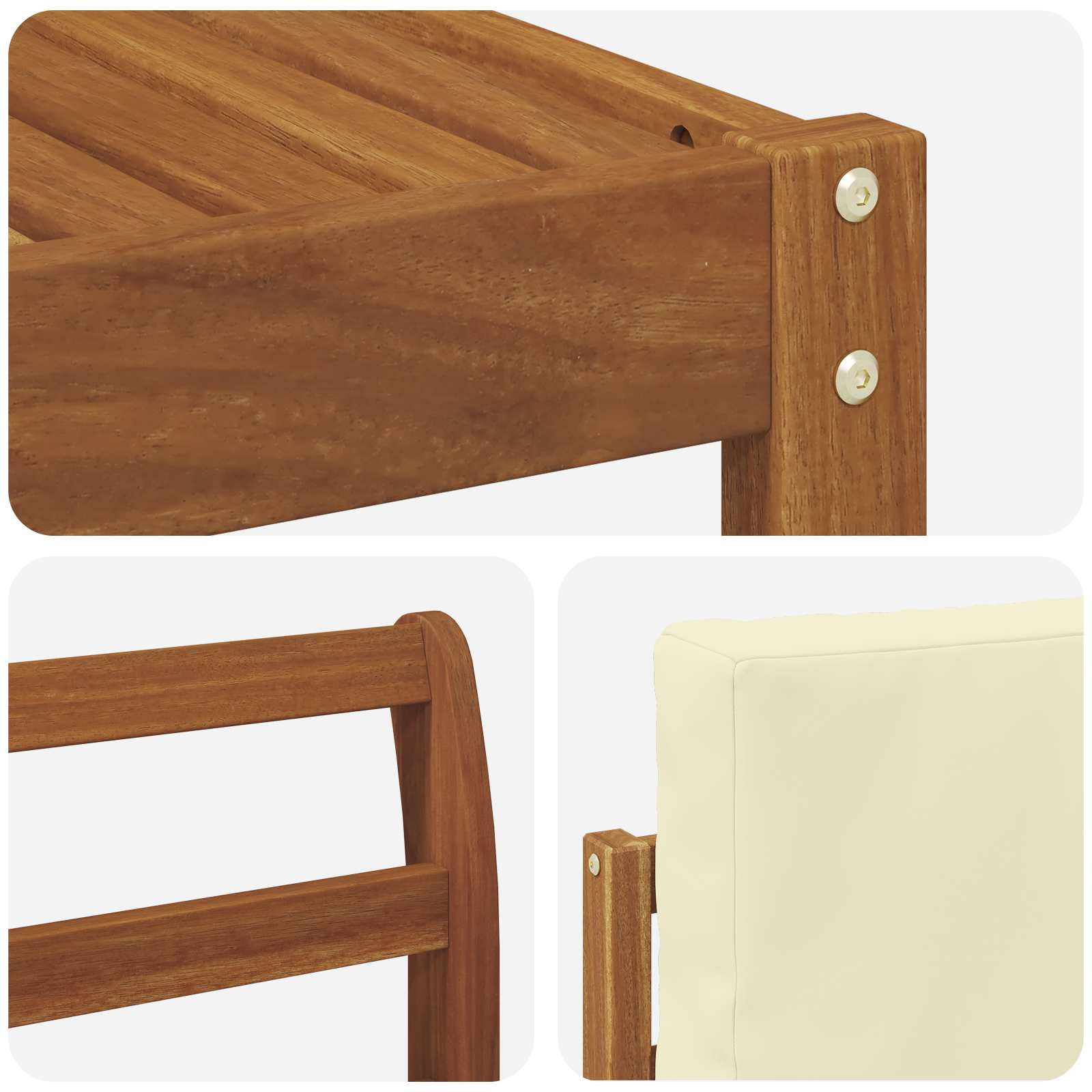 Set vanjskih sofa s jastukom 6 pcs Prirodna i krem