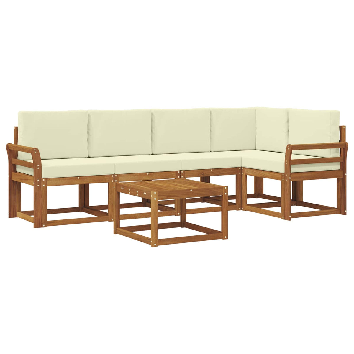 Set vanjskih sofa 6 kom. Prirodna i krem