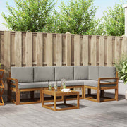 Set vanjskih sofa 6 kom. Prirodna i svijetlo siva