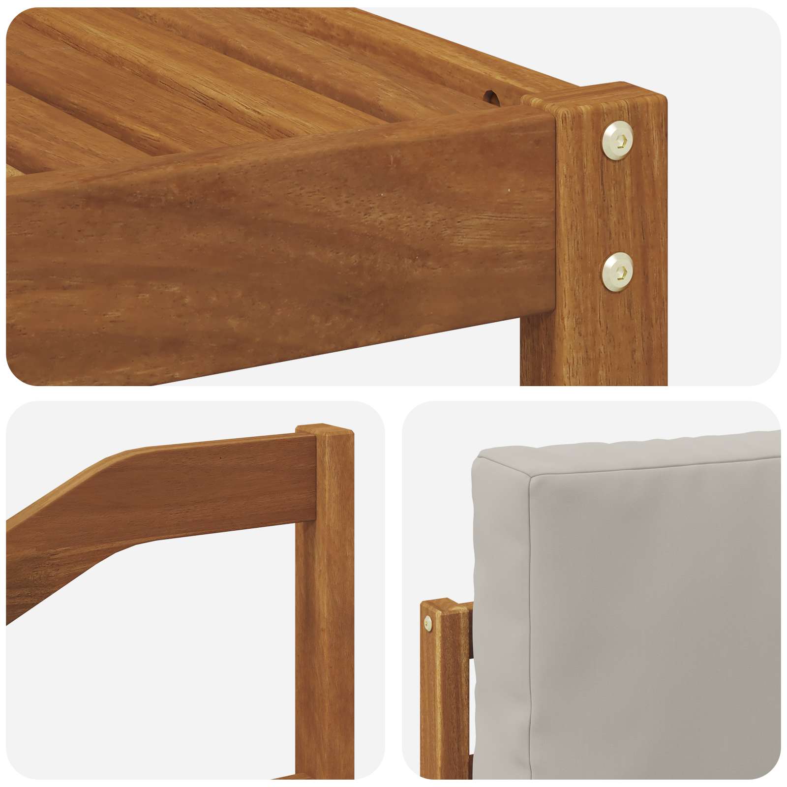 Set vanjskih sofa s jastukom 6 pcs Prirodna i svijetlo siva