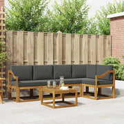 Set vanjskih sofa 6 kom. Prirodna i antracit