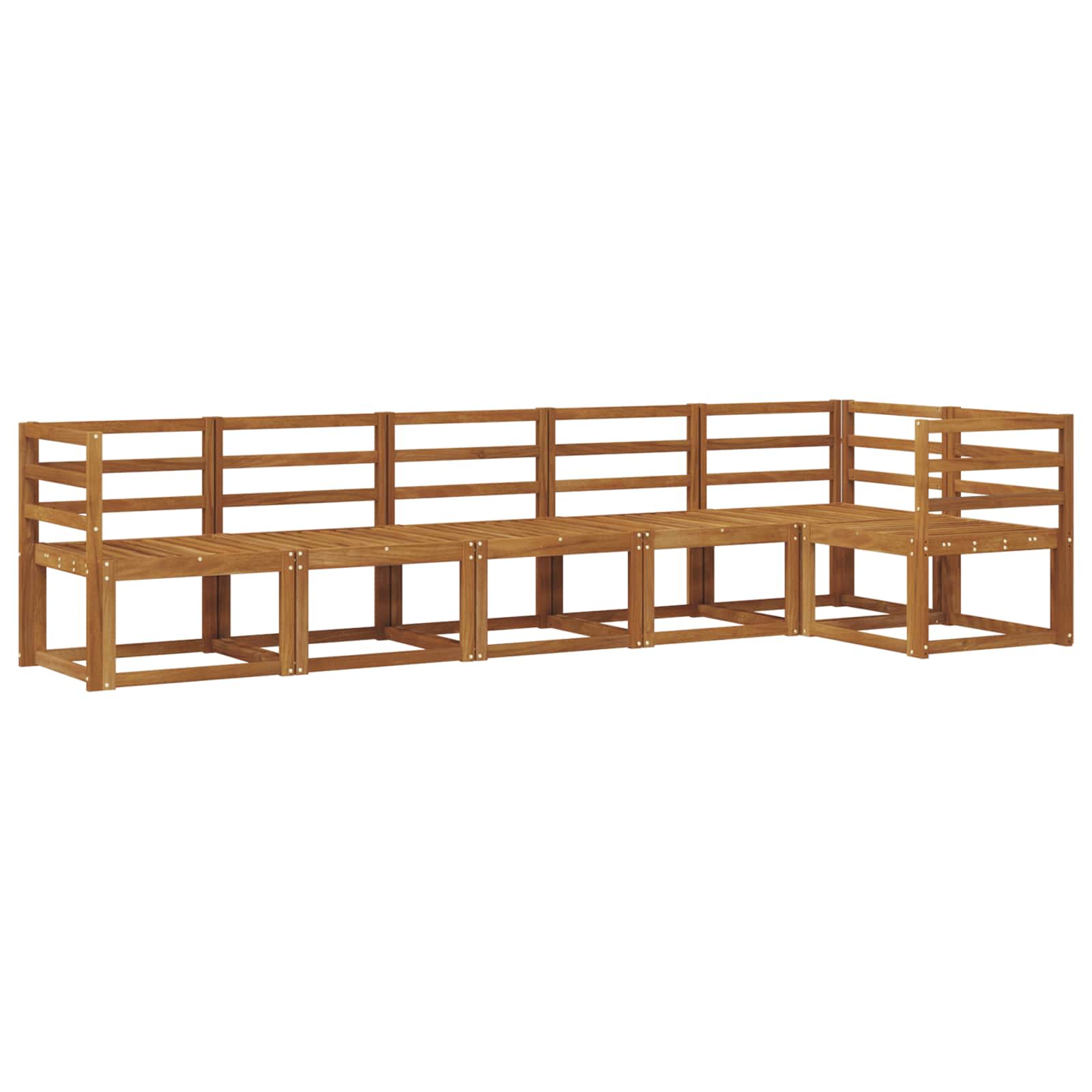 Set vanjskih sofa 6 pcs Prirodna Čvrsto drvo akacije