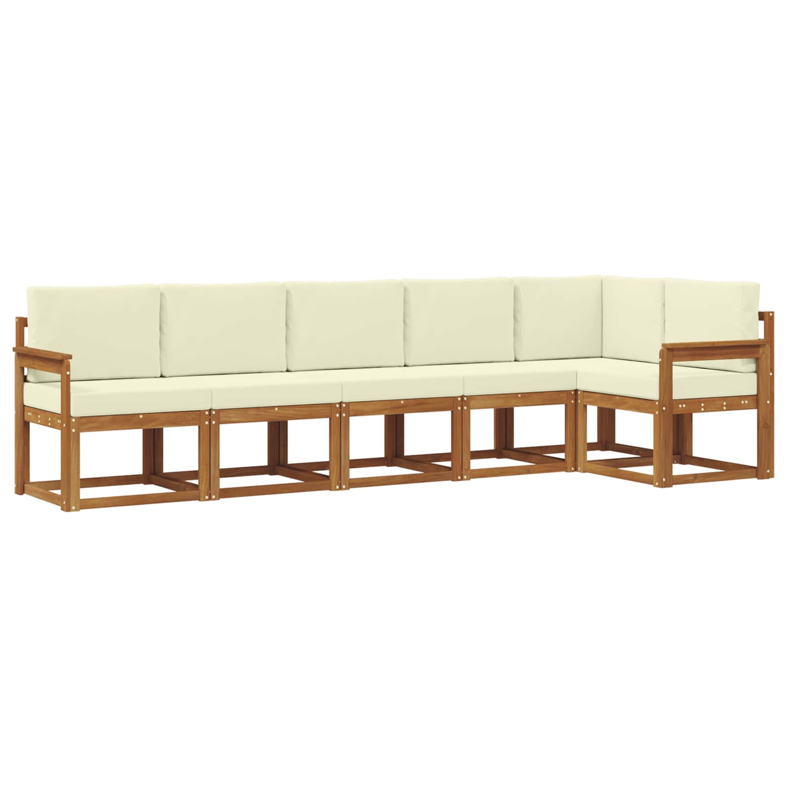 Set vanjskih sofa s jastukom 6 pcs Prirodna i krem