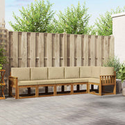 Set vanjskih sofa 6 kom. Prirodna i bež Smeđa 306 x 128,5 x 73 cm
