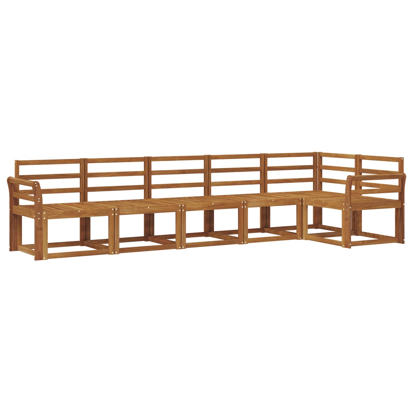 Set vanjskih sofa 6 pcs Prirodna Čvrsto drvo akacije
