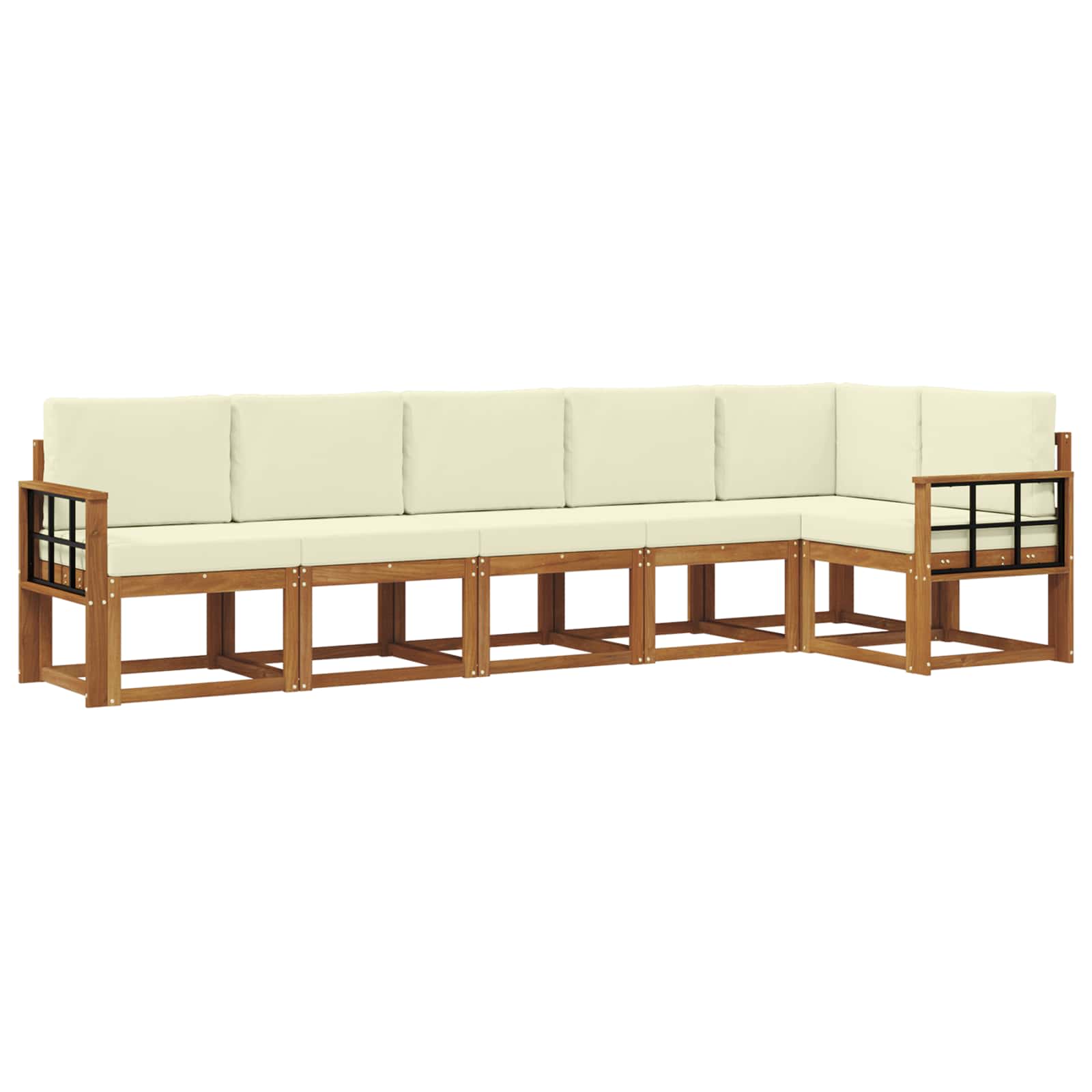 Set vanjskih sofa s jastukom 6 pcs Prirodna i krem