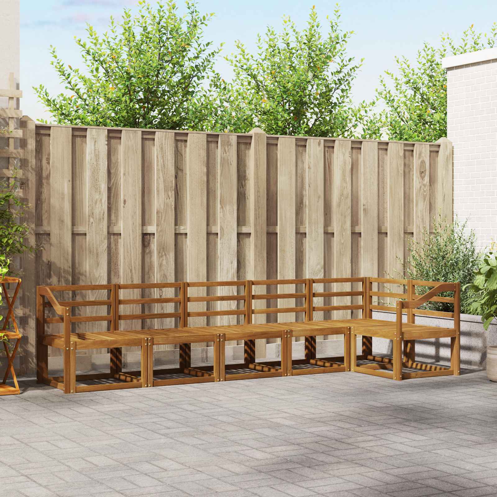 Set vanjskih sofa 6 pcs Prirodna Čvrsto drvo akacije