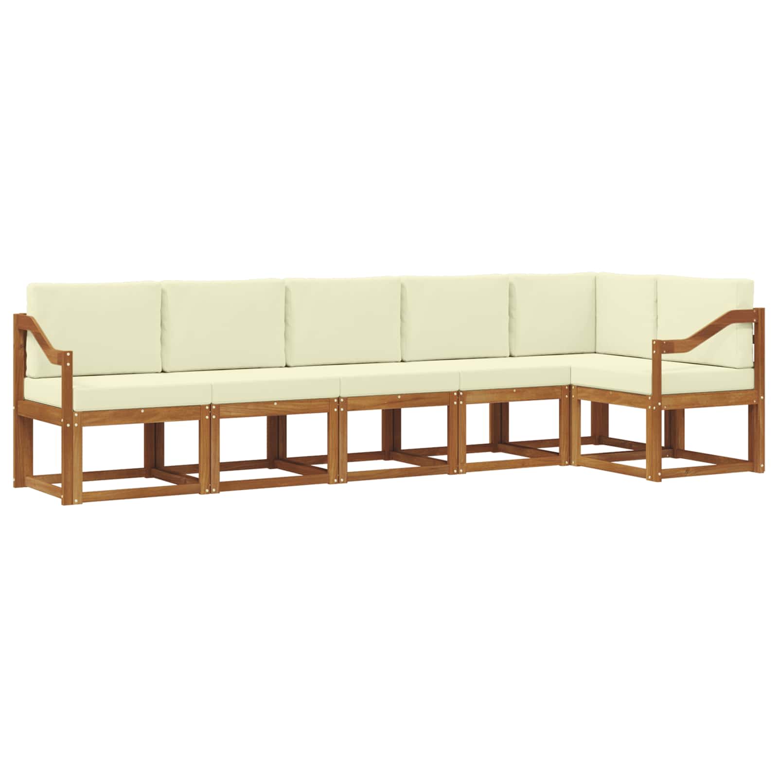 Set vanjskih sofa s jastukom 6 pcs Prirodna i krem