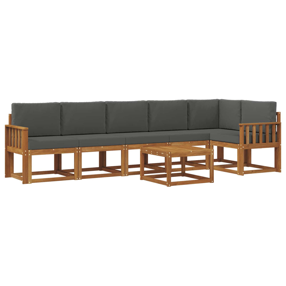 Set vanjskih sofa 7 kom. Prirodna i antracit