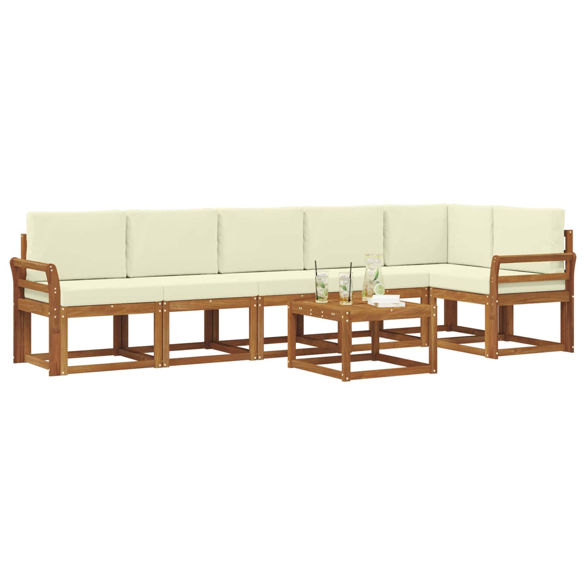 Set vanjskih sofa 7 kom. Prirodna i krem
