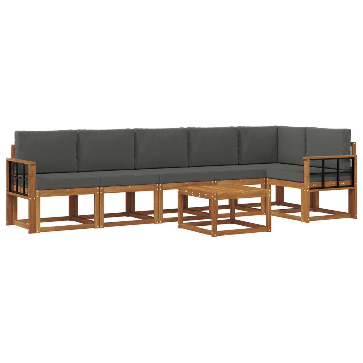 Set vanjskih sofa 7 kom. Prirodna i antracit