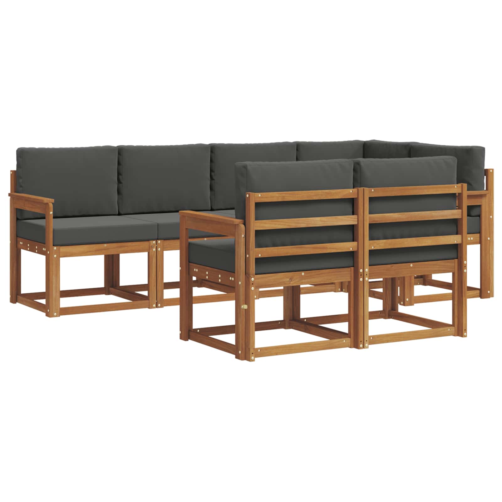 Set vanjskih sofa s jastukom 7 pcs Prirodna i antracit