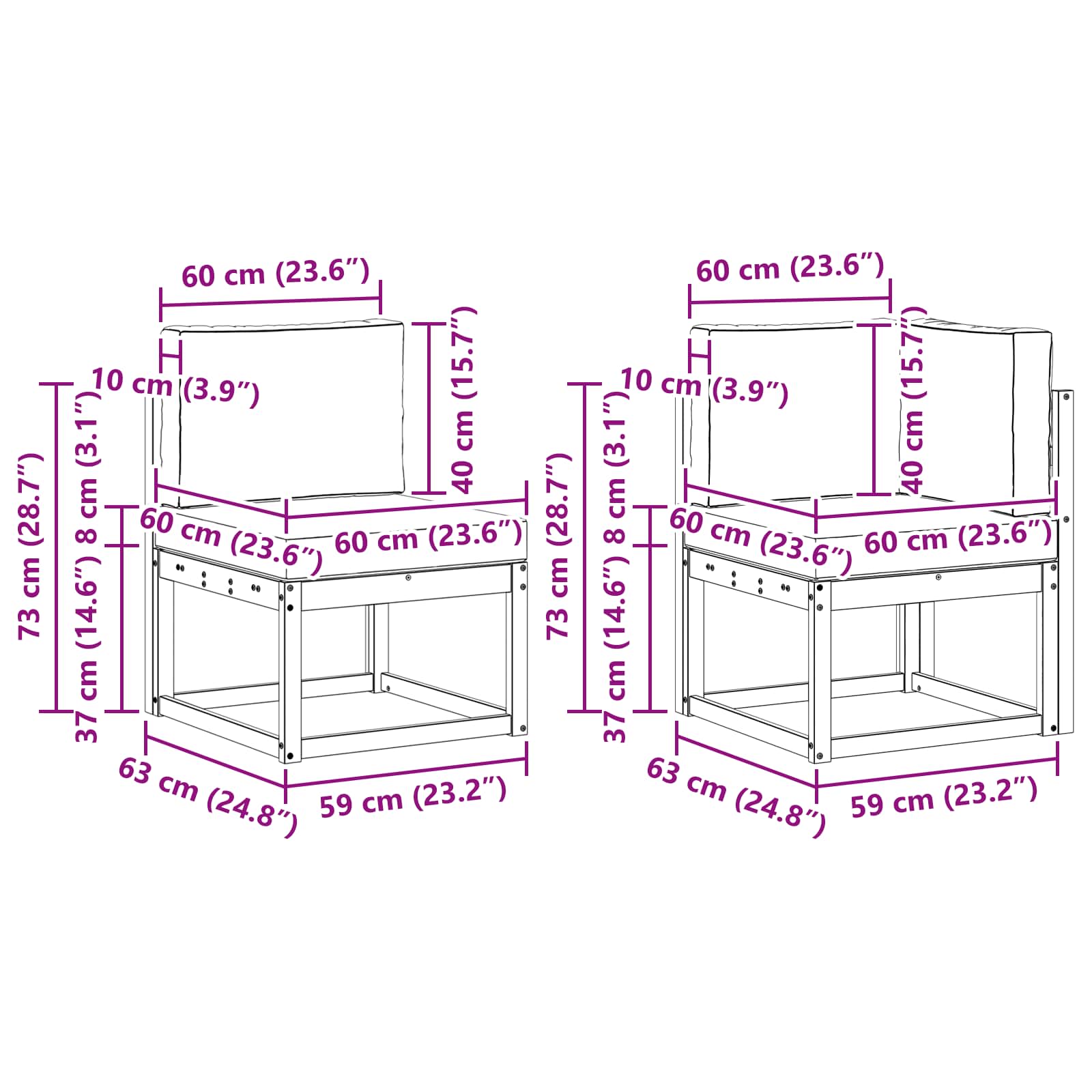 Set vanjskih sofa s jastukom 8 pcs Prirodna i bež