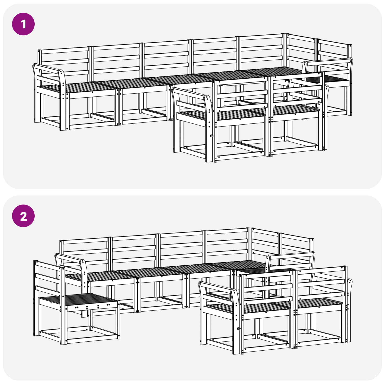 Set vanjskih sofa 8 pcs Prirodna Čvrsto drvo akacije