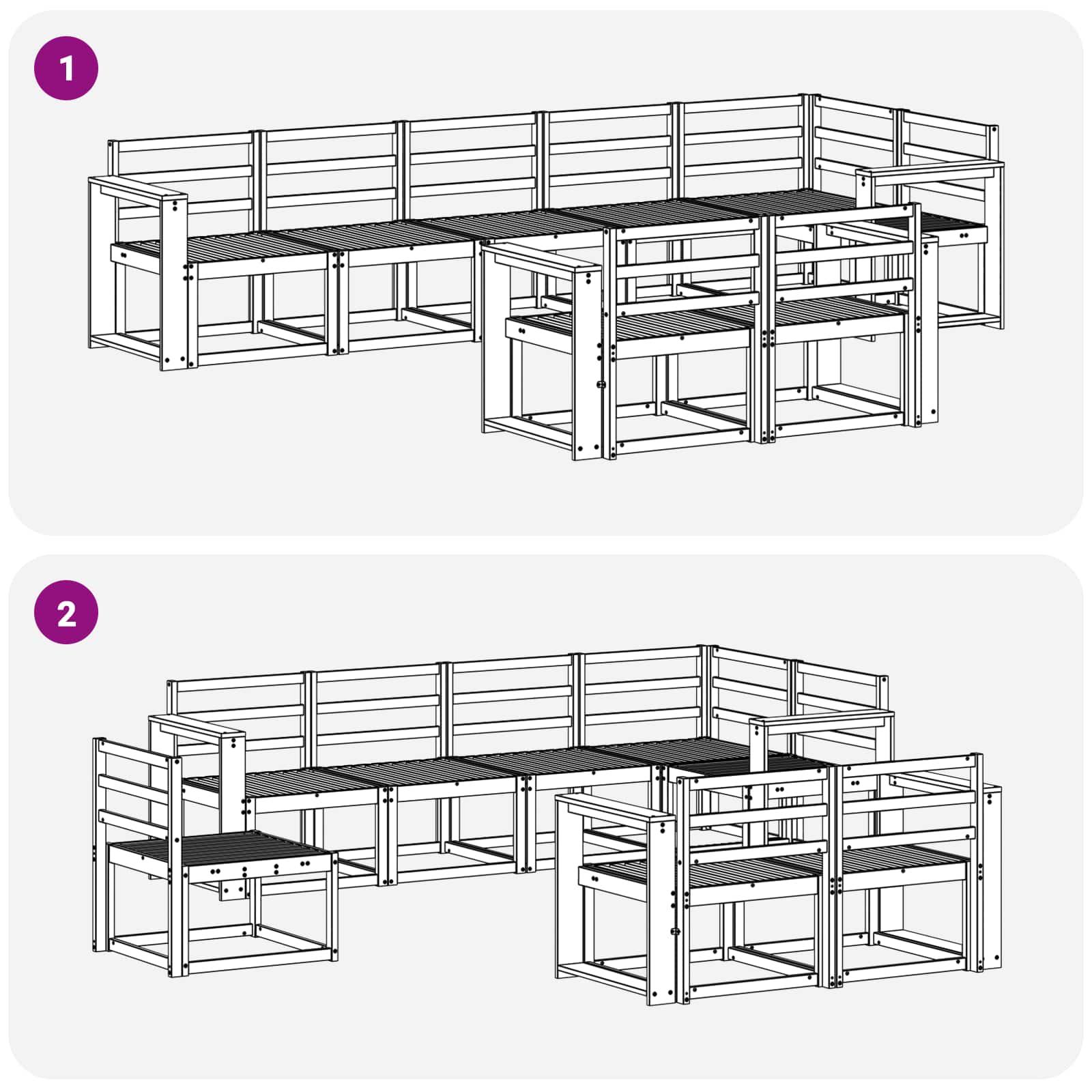 Set vanjskih sofa 8 pcs Prirodna Čvrsto drvo akacije