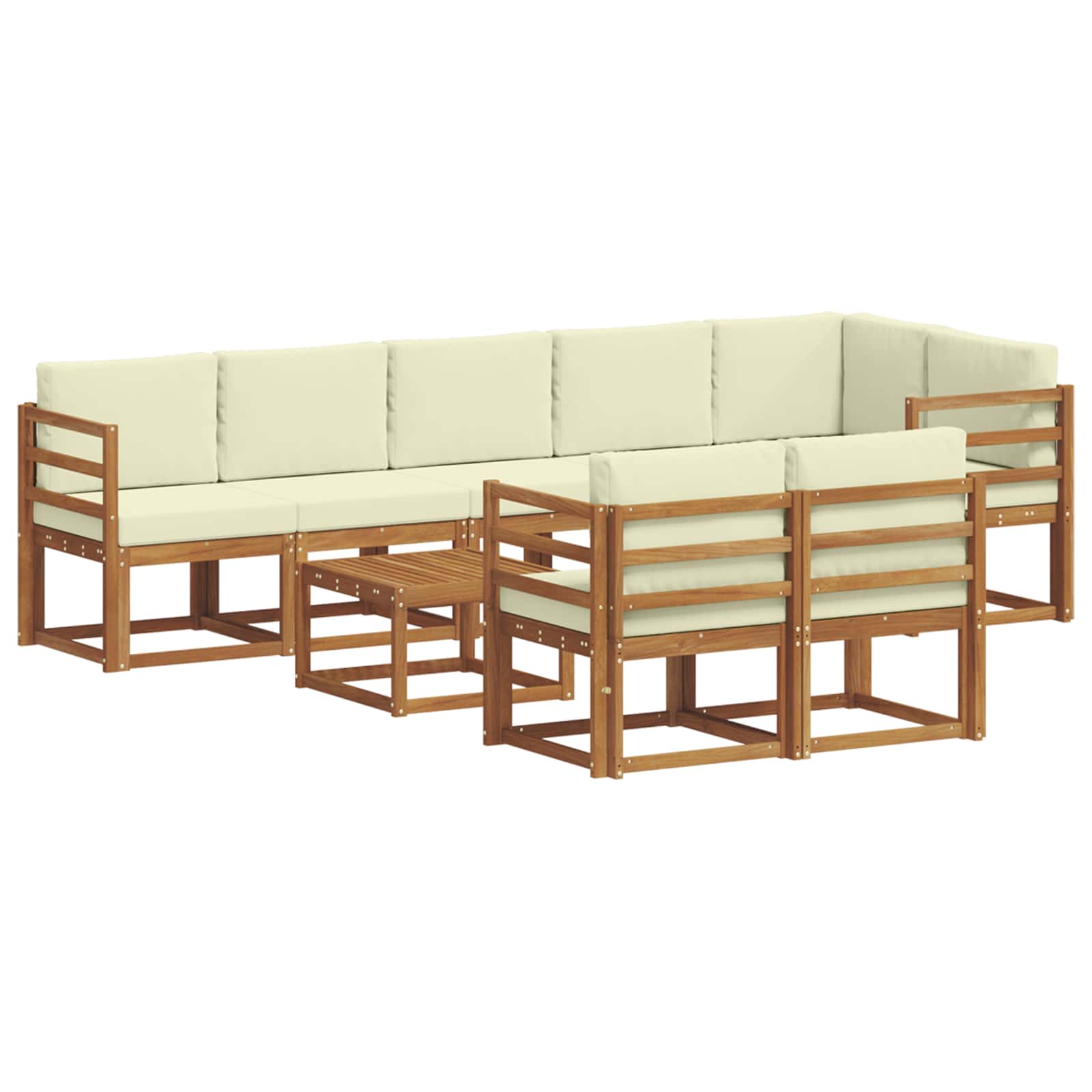 Set vanjskih sofa s jastukom 9 pcs Prirodna i krem