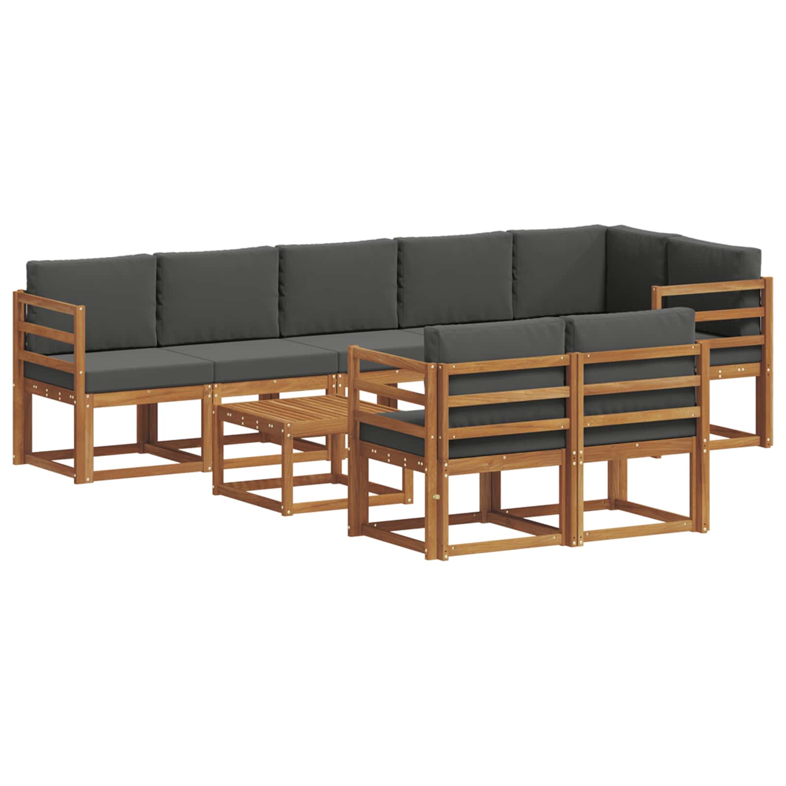 Set vanjskih sofa 9 kom. Prirodna i antracit