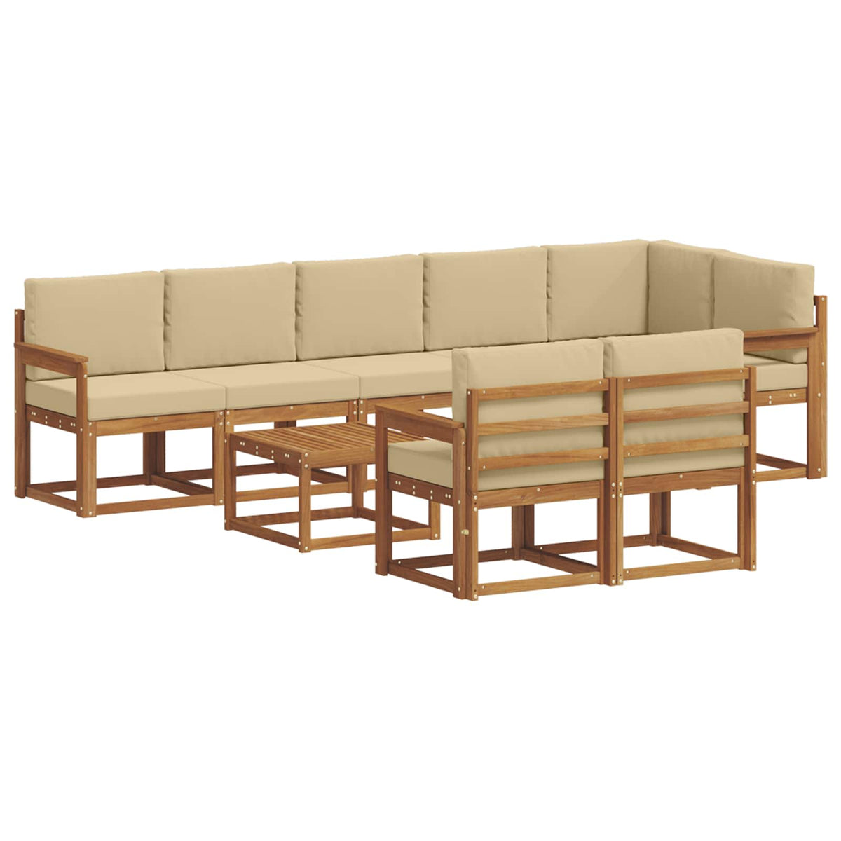Set vanjskih sofa 9 kom. Prirodna i bež
