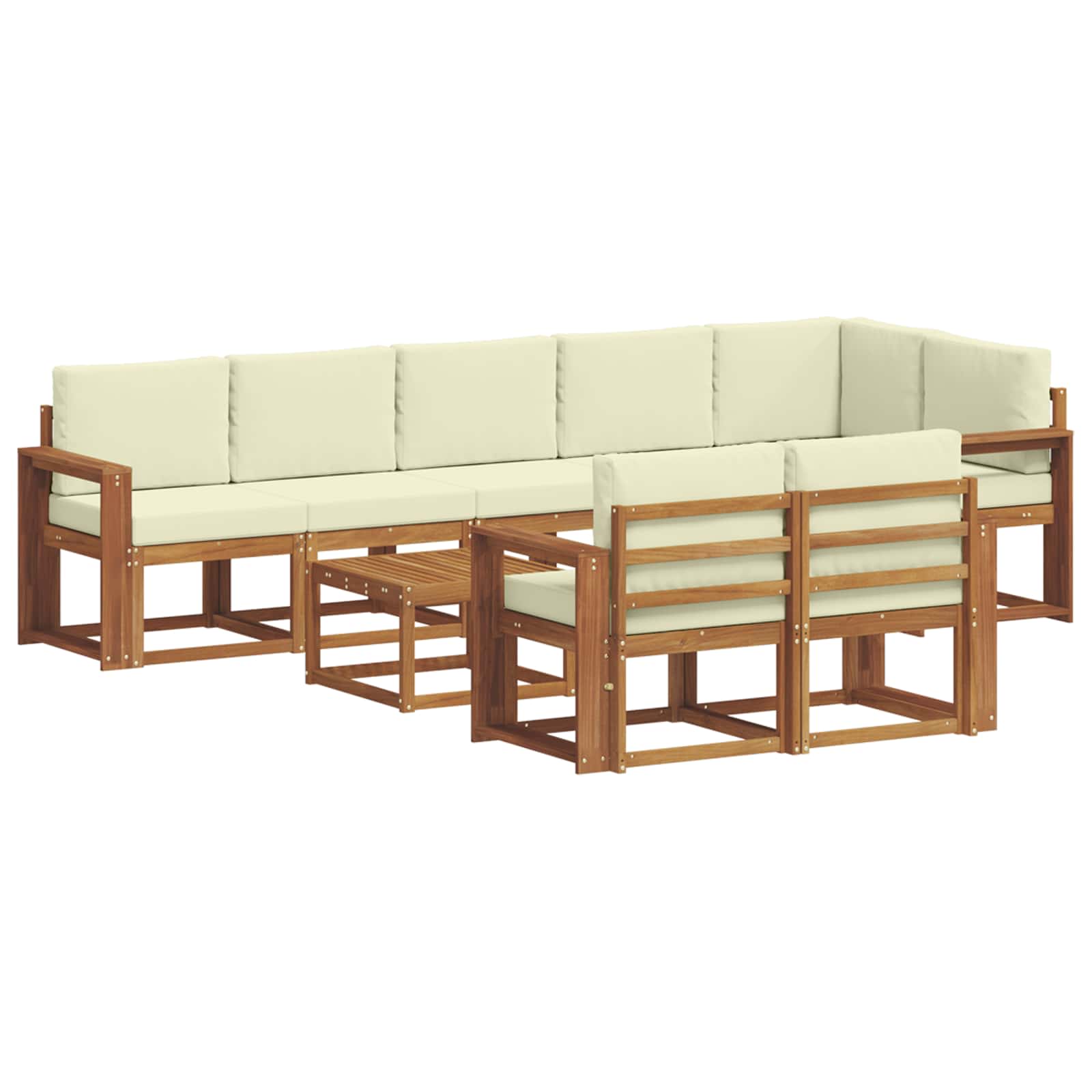 Set vanjskih sofa s jastukom 9 pcs Prirodna i krem