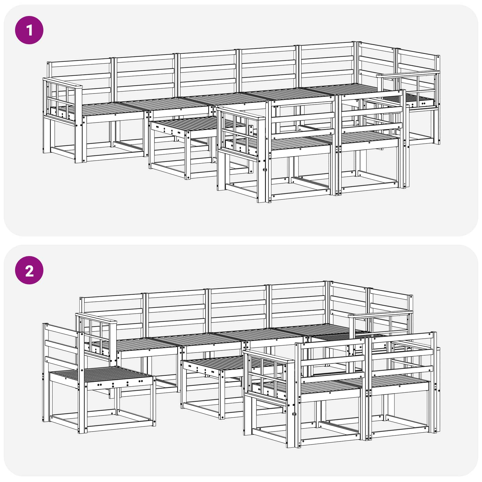 Set vanjskih sofa 9 pcs Prirodna Čvrsto drvo akacije