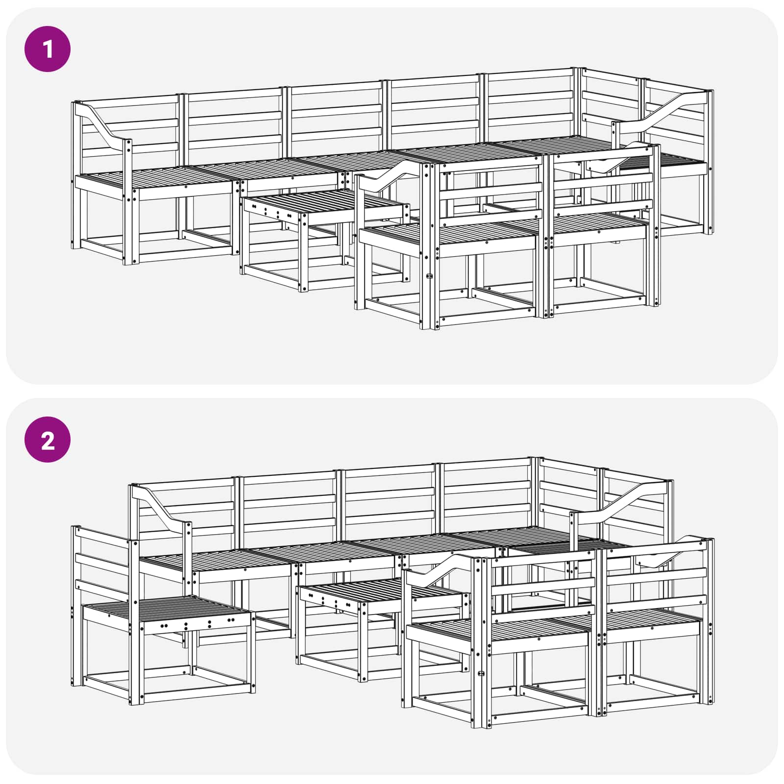 Set vanjskih sofa 9 pcs Prirodna Čvrsto drvo akacije