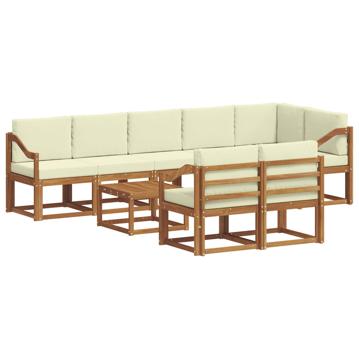 Set vanjskih sofa 9 kom. Prirodna i krem