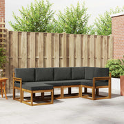 Set vanjskih sofa 6 kom. Prirodna i antracit Smeđa 251 x 128,5 x 73 cm