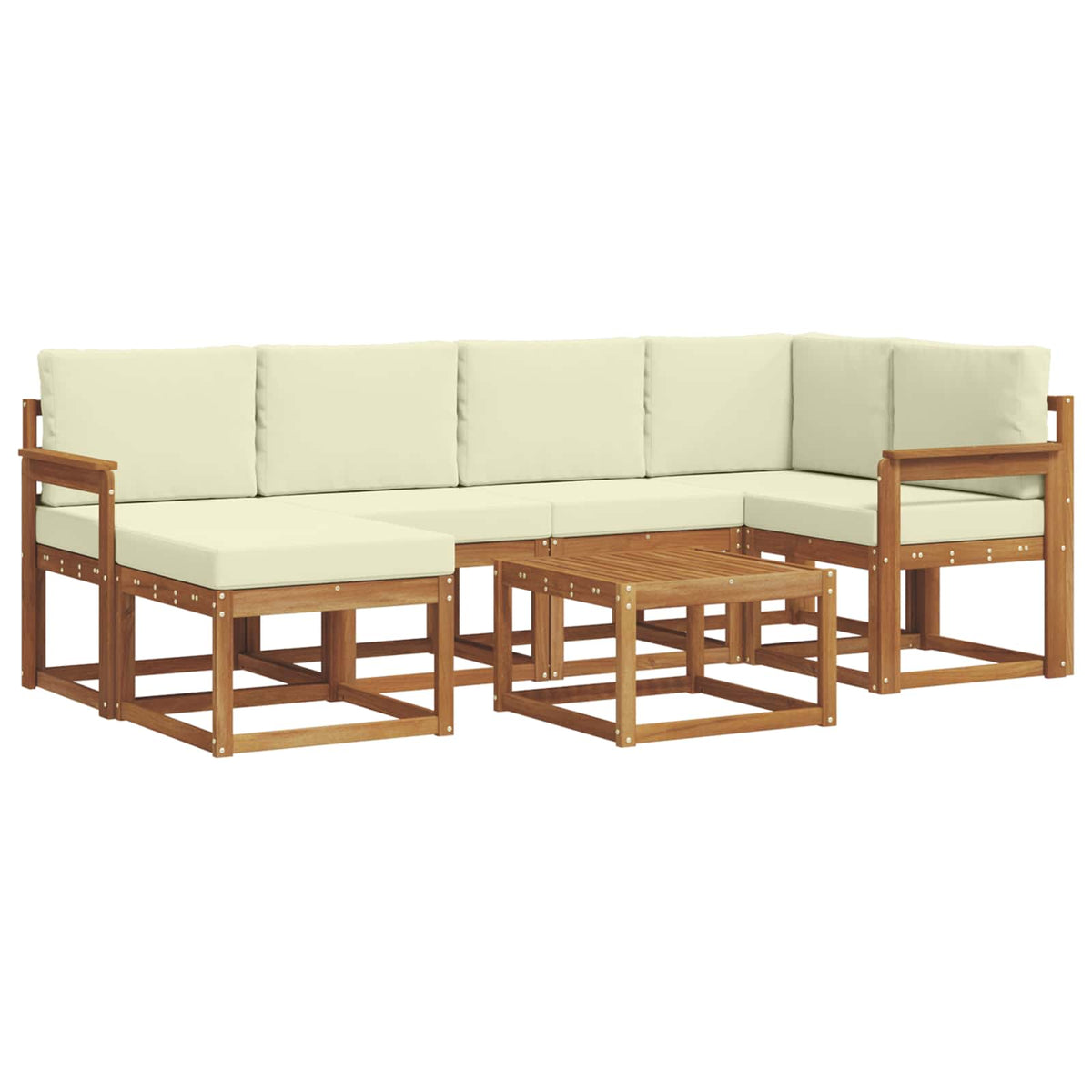 Set vanjskih sofa 7 kom. Prirodna i krem