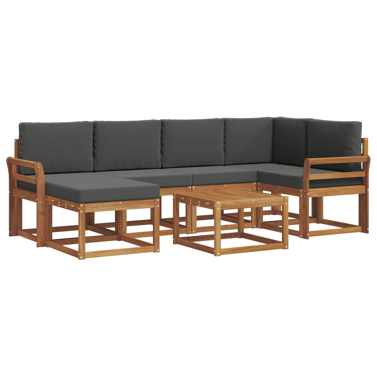 Set vanjskih sofa 7 kom. Prirodna i antracit