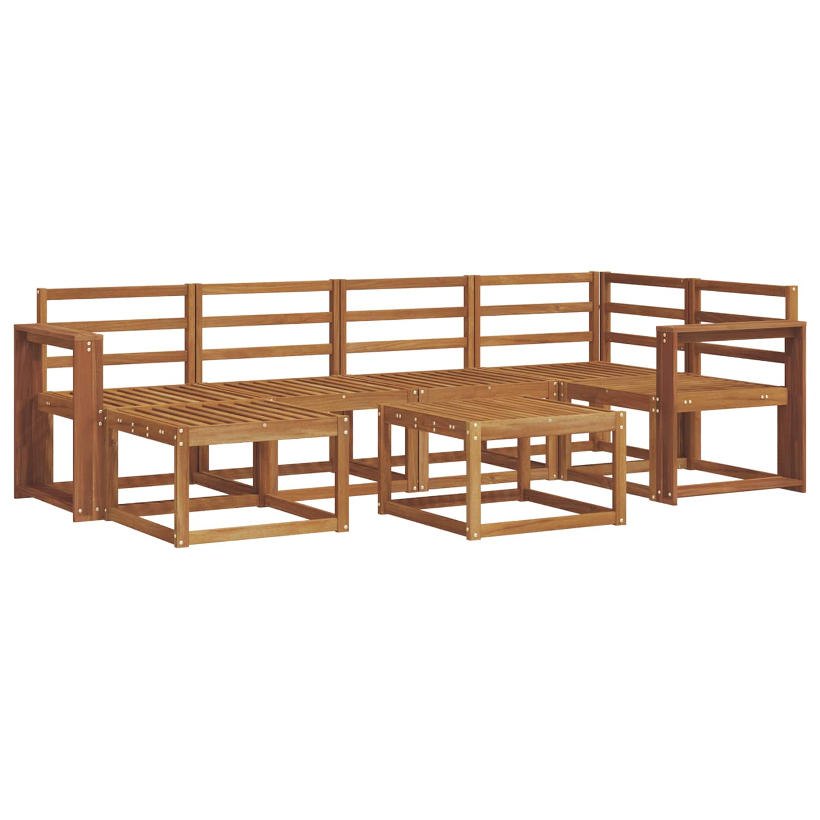 Set vanjskih sofa 7 pcs Prirodna Čvrsto drvo akacije