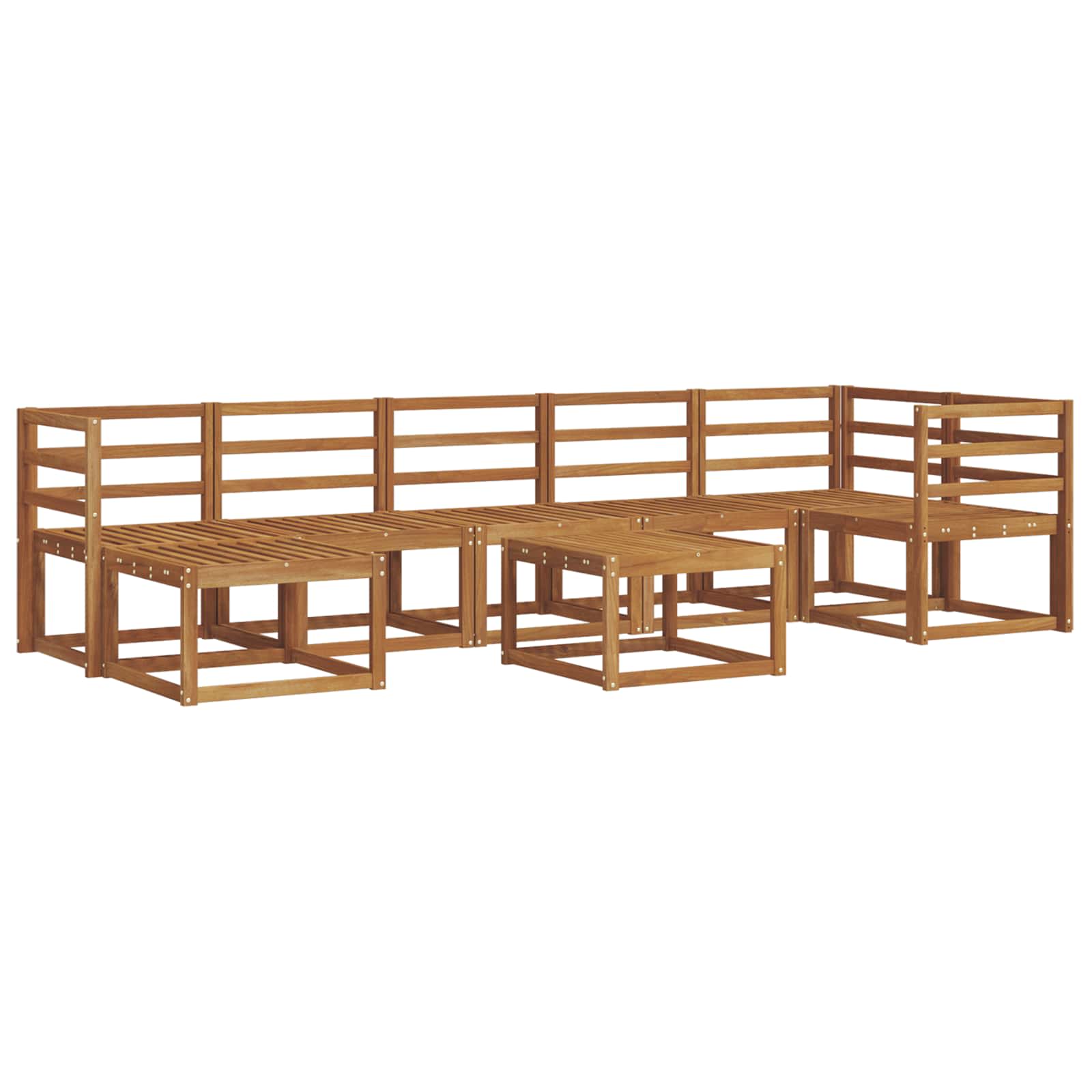 Set vanjskih sofa 8 pcs Prirodna Čvrsto drvo akacije